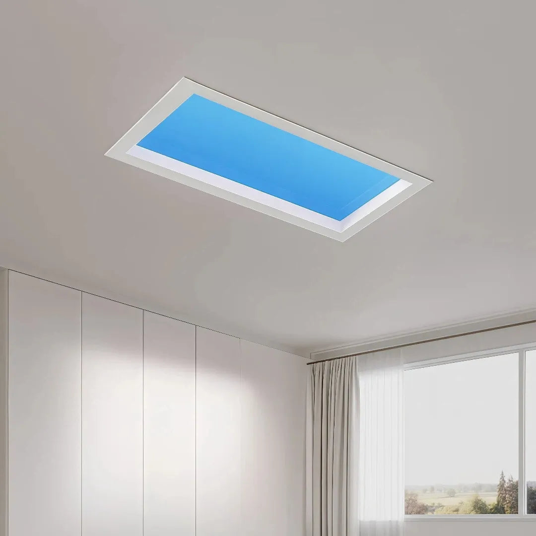 Lucernario artificiale minimal a incasso per soffitto con LED effetto cielo dimmerabile