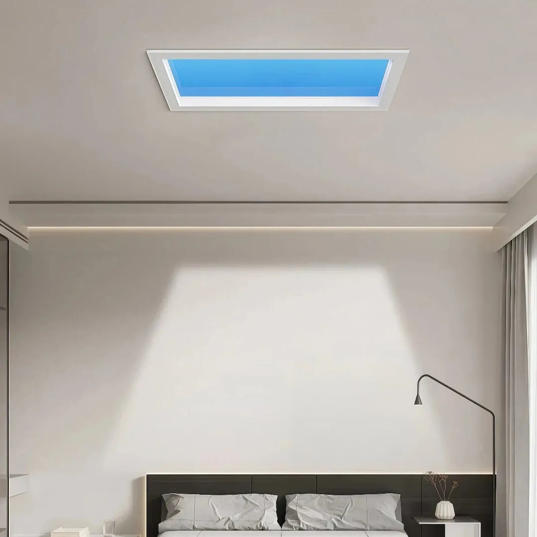 Lucernario artificiale minimal a incasso per soffitto con LED effetto cielo dimmerabile
