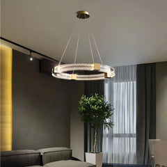 Lampadario LED ad anelli moderno dimmerabile per soggiorno