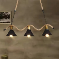 Lampadario a sospensione in corda di canapa dal design industriale per sala da pranzo