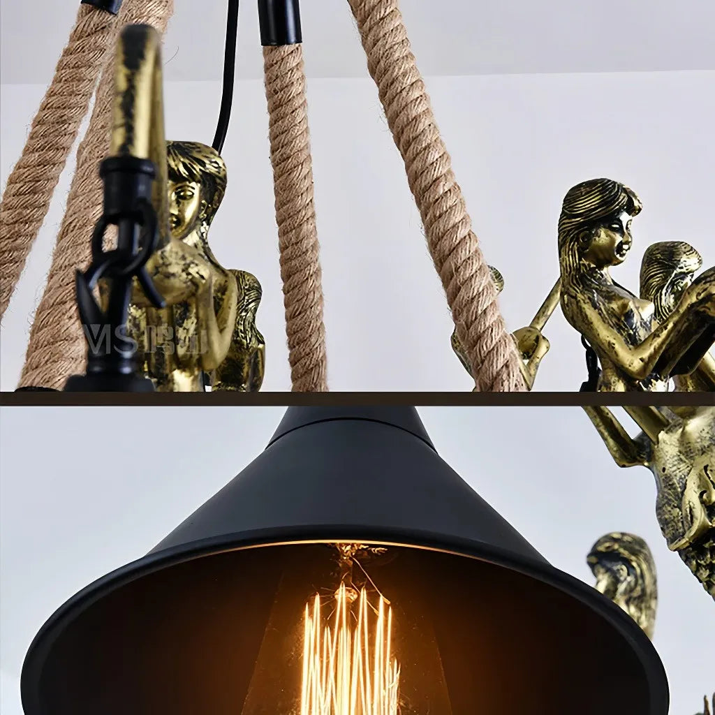 Lampadario a bracci stile industriale vintage dimmerabile per soggiorno