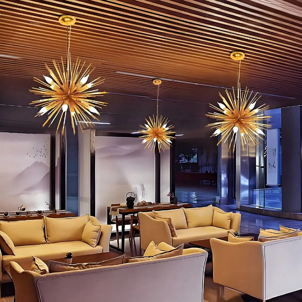 Lampadario sputnik oro da soggiorno