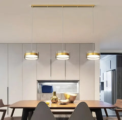 Lampadario a sospensione 3 luci tonde LED dimmerabile moderno per sala da pranzo