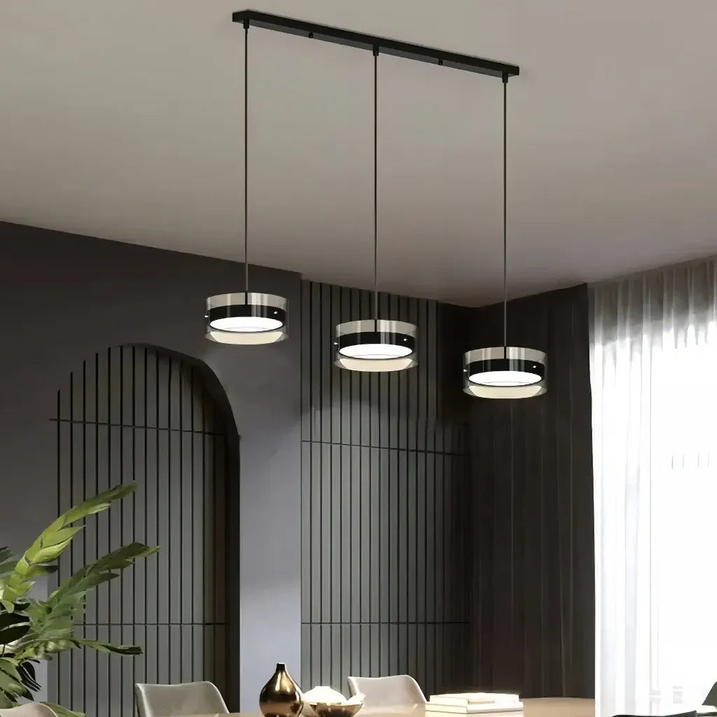 Lampadario a sospensione 3 luci tonde LED dimmerabile moderno per sala da pranzo