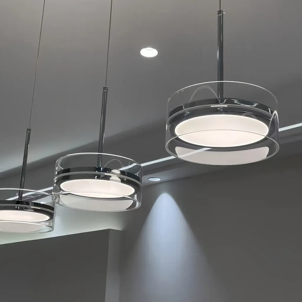 Lampadario a sospensione 3 luci tonde LED dimmerabile moderno per sala da pranzo