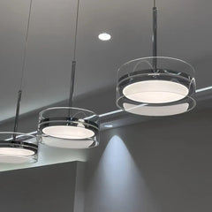 Lampadario a sospensione 3 luci tonde LED dimmerabile moderno per sala da pranzo
