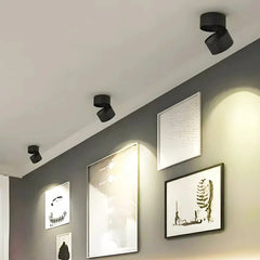 Faretto a soffitto orientabile a superficie LED moderno in metallo per quadri