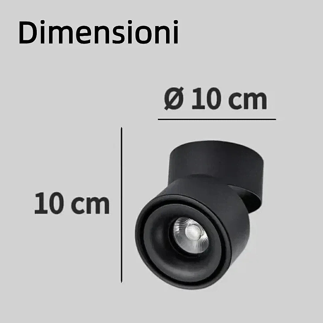 Faretto a soffitto orientabile a superficie LED moderno in metallo per quadri