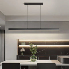 Lampadario a sospensione lineare con LED dimmerabile dal design moderno per sala pranzo
