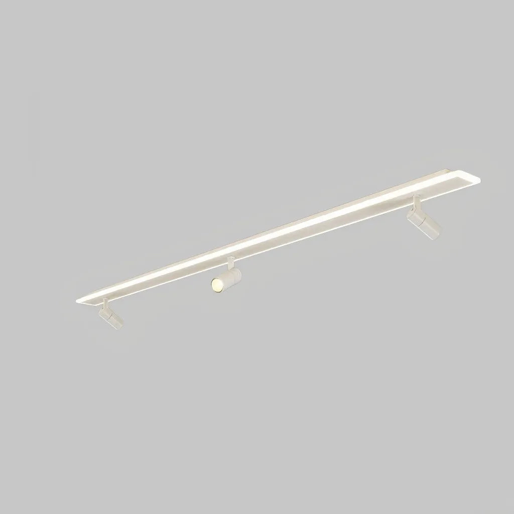 Plafoniera lineare con faretti LED orientabili dimmerabile dal design moderno per soggiorno