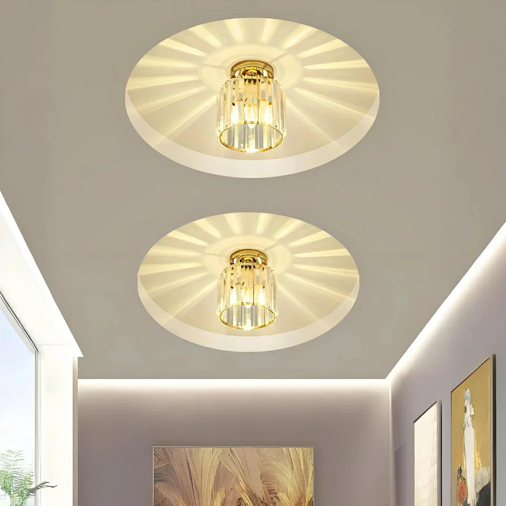 Plafoniera LED per corridoio dal design moderno in cristallo