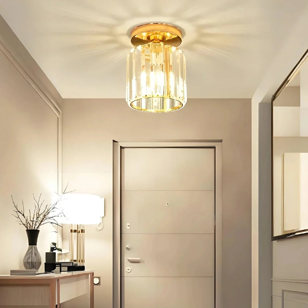 Plafoniera LED per corridoio dal design moderno in cristallo