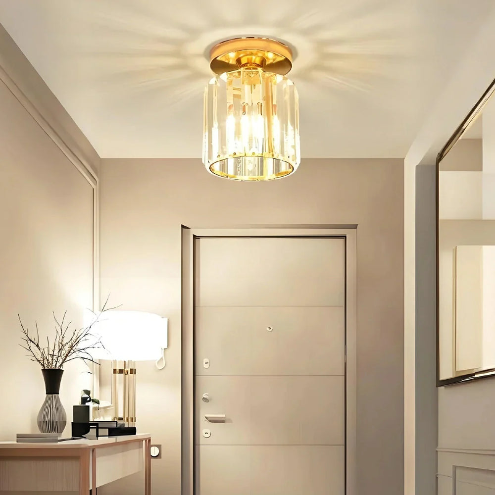 Plafoniera LED per corridoio dal design moderno in cristallo