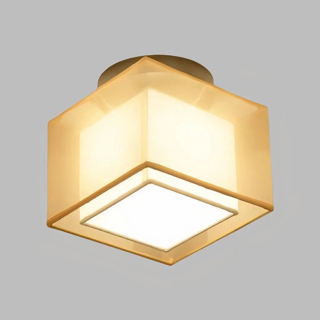 Plafoniera per corridoio moderna dimmerabile con paralume in tessuto