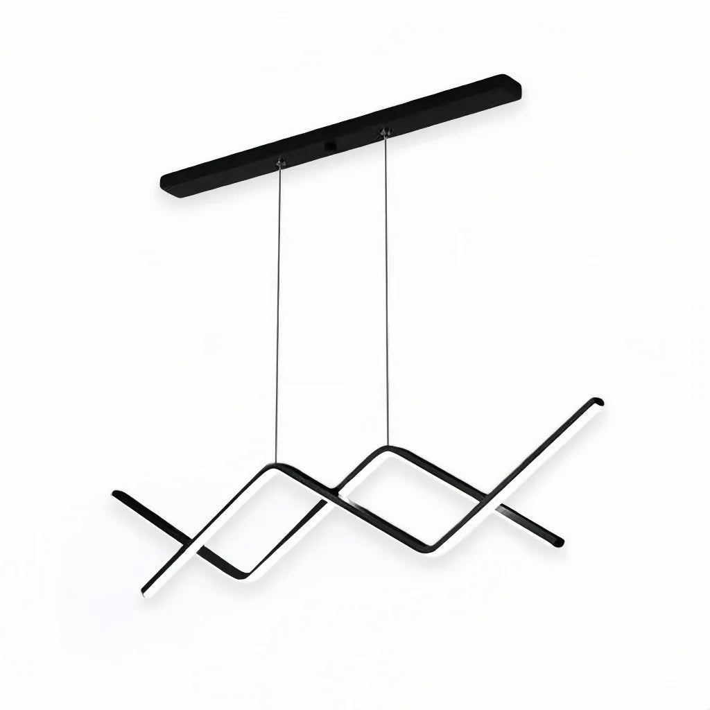 Lampada a sospensione minimalista a zigzag con LED dimmerabile per sala pranzo