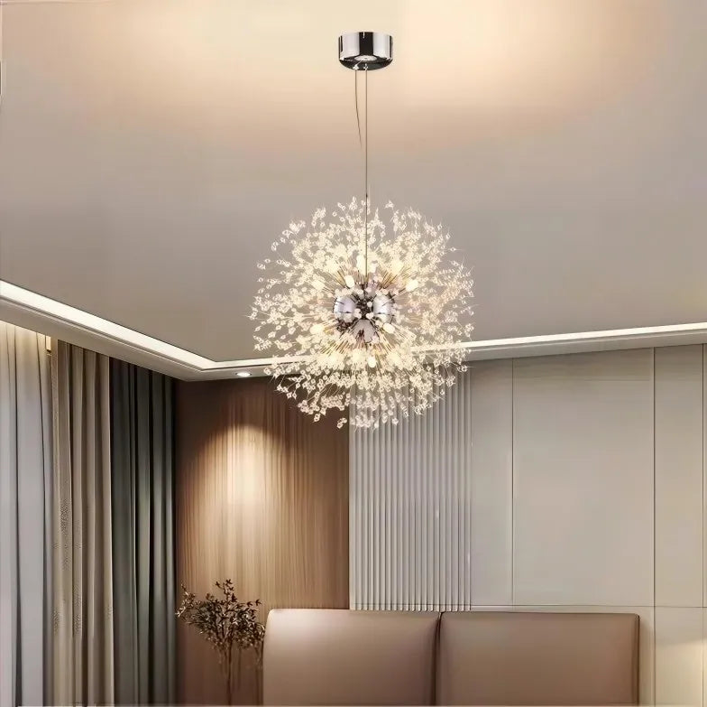 Lampadario Sputnik a sospensione dal design moderno in cristallo per sala da pranzo