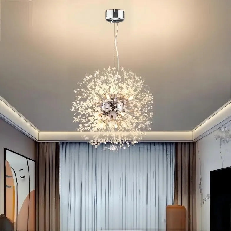 Lampadario Sputnik a sospensione dal design moderno in cristallo per sala da pranzo