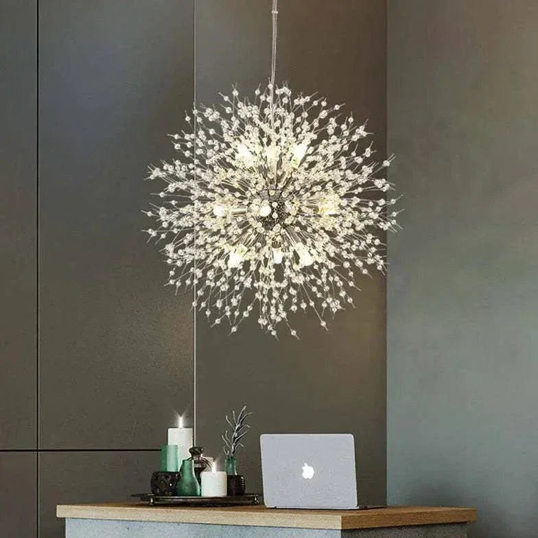 Lampadario Sputnik a sospensione dal design moderno in cristallo per sala da pranzo