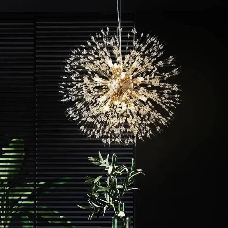 Lampadario Sputnik a sospensione dal design moderno in cristallo per sala da pranzo
