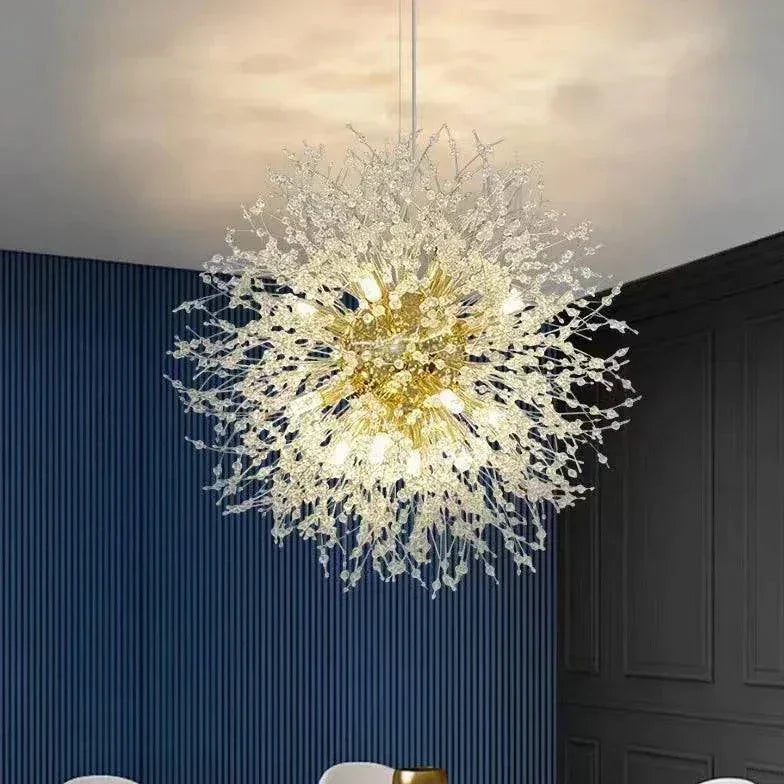 Lampadario Sputnik a sospensione dal design moderno in cristallo per sala da pranzo