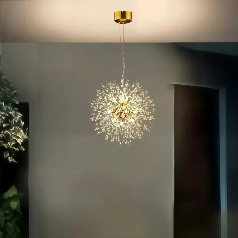 Lampadario Sputnik a sospensione dal design moderno in cristallo per sala da pranzo