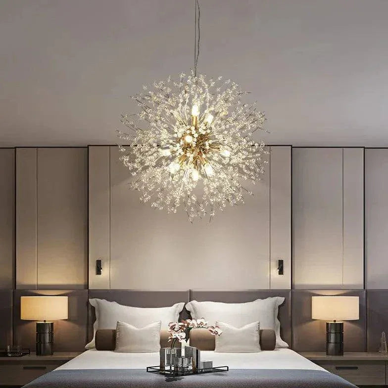 Lampadario Sputnik a sospensione dal design moderno in cristallo per sala da pranzo