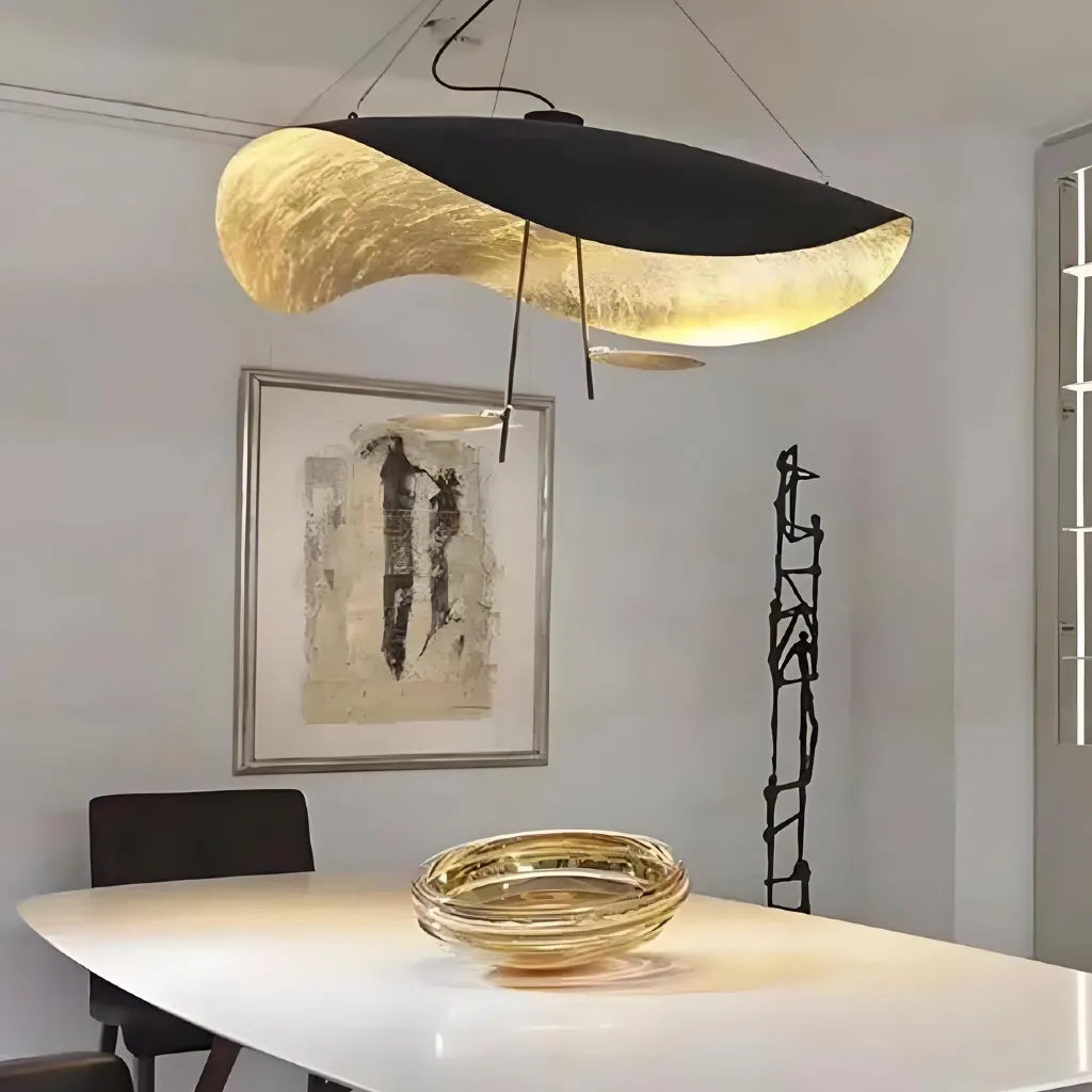 Lampada a sospensione moderna contemporanea dal design curvo con LED dimmerabile per sala pranzo