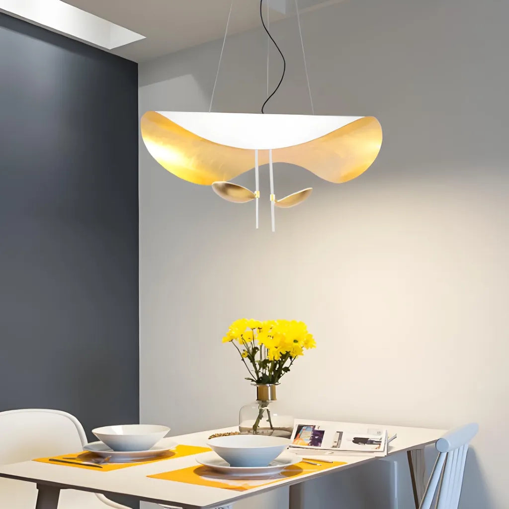 Lampada a sospensione moderna contemporanea dal design curvo con LED dimmerabile per sala pranzo