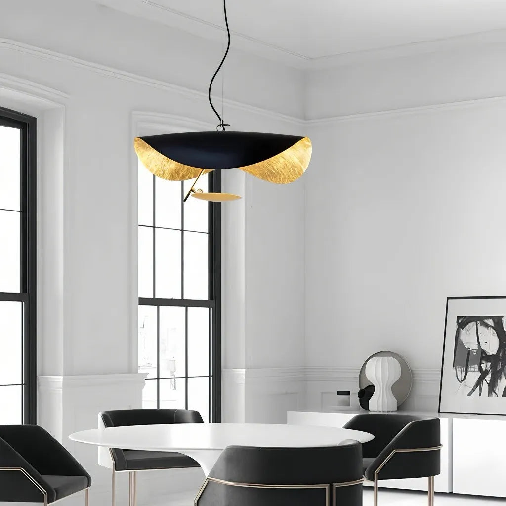 Lampada a sospensione moderna contemporanea dal design curvo con LED dimmerabile per sala pranzo