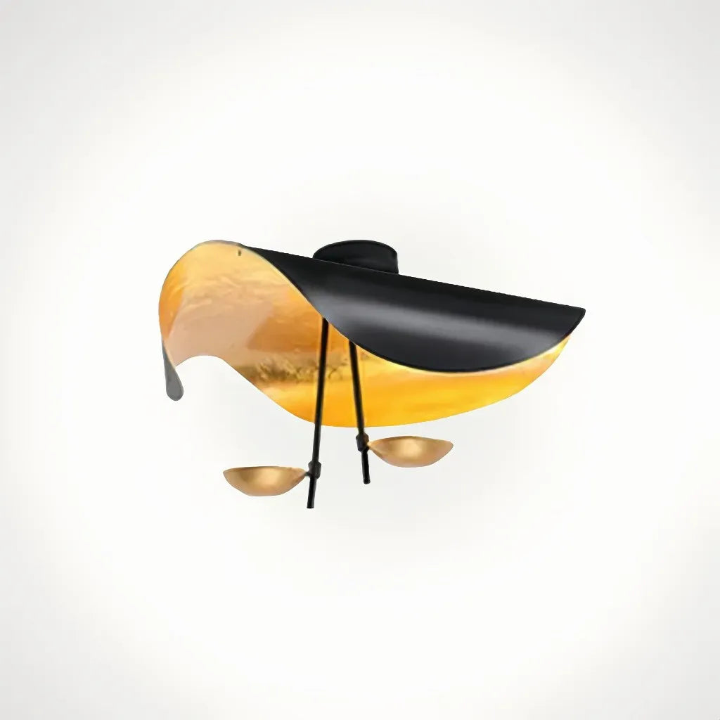 Plafoniera moderna contemporanea per soggiorno dal design curvo con LED dimmerabile