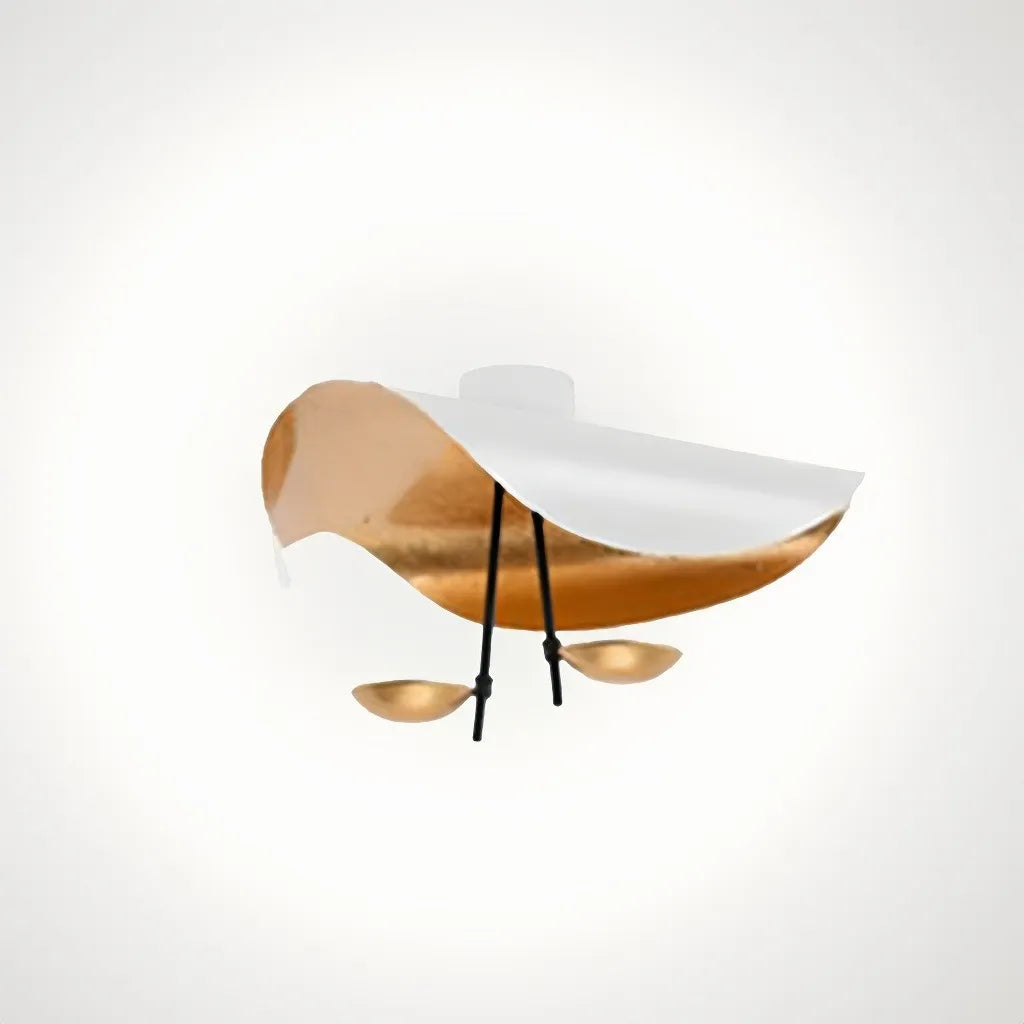 Plafoniera moderna contemporanea per soggiorno dal design curvo con LED dimmerabile