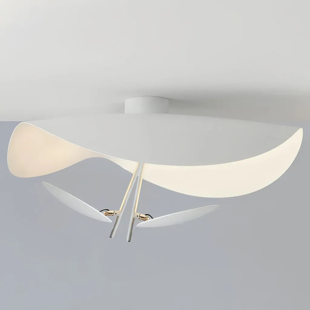 Plafoniera moderna contemporanea per soggiorno dal design curvo con LED dimmerabile