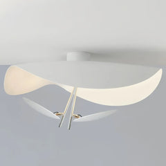 Plafoniera moderna contemporanea per soggiorno dal design curvo con LED dimmerabile
