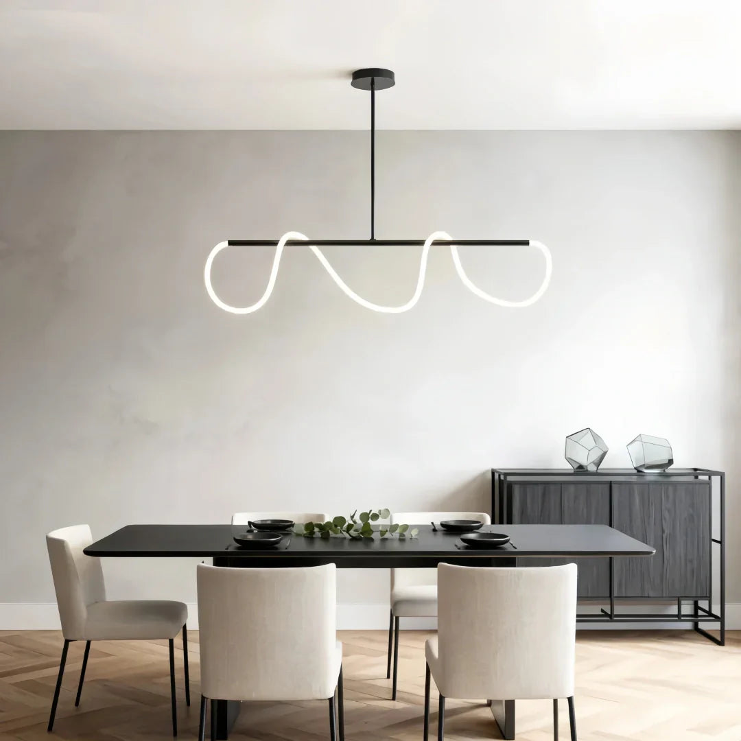 Lampadario a sospensione moderno a LED dimmerabile lineare per sala pranzo