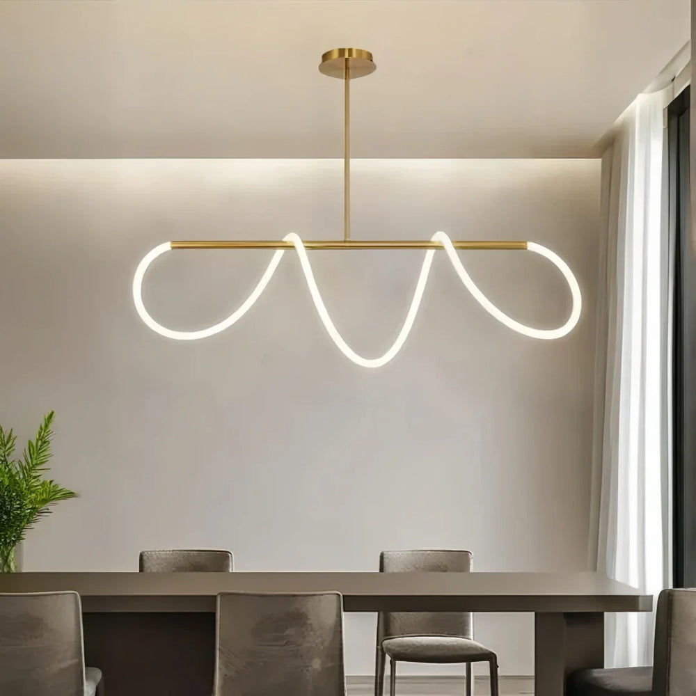 Lampadario a sospensione moderno a LED dimmerabile lineare per sala pranzo