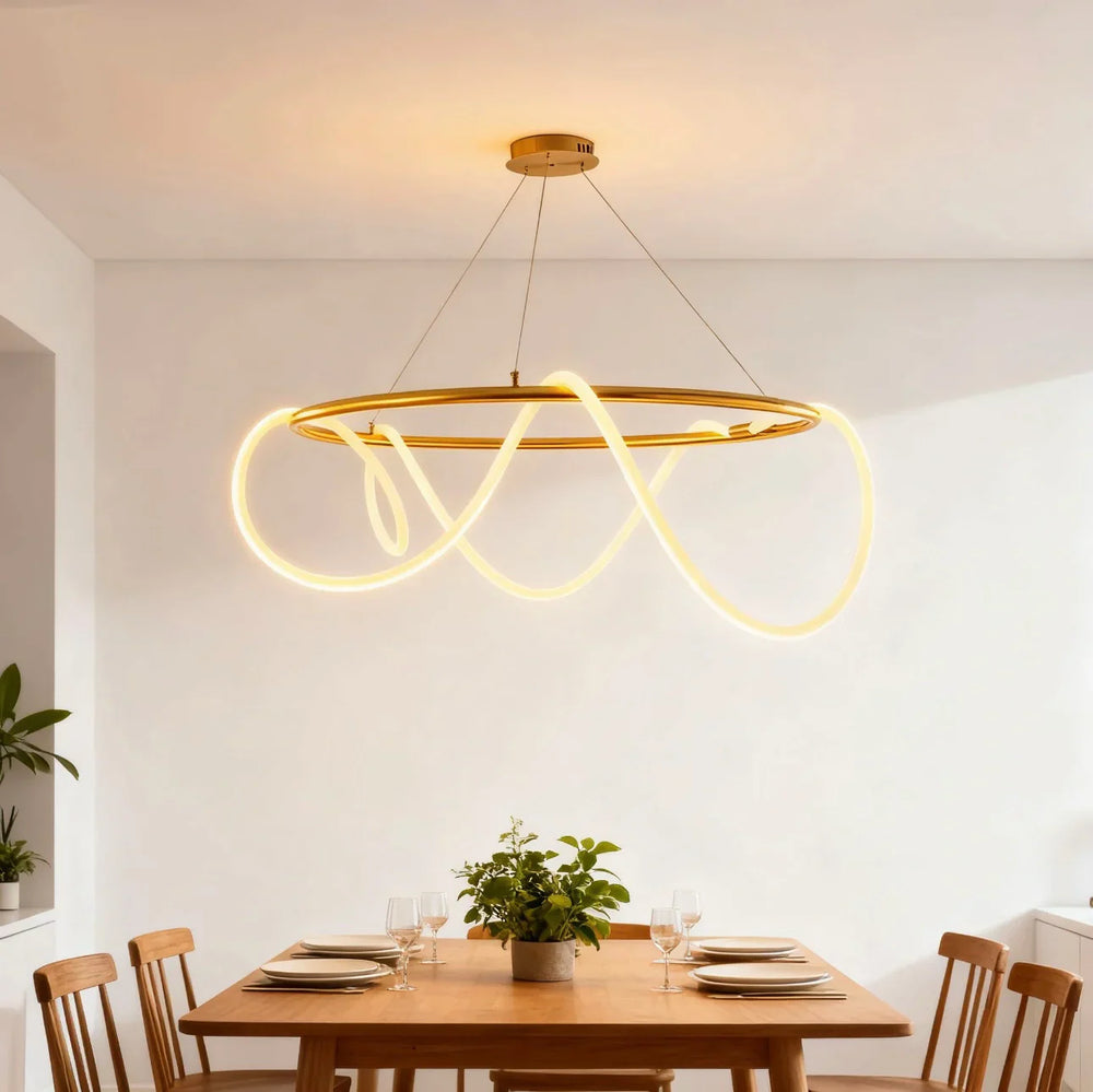 Lampadario a sospensione moderno a LED dimmerabile ad anello per sala pranzo