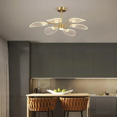 Plafoniera moderna a bracci oro led dimmerabile da soggiorno