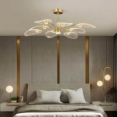 Plafoniera moderna a bracci oro led dimmerabile da soggiorno