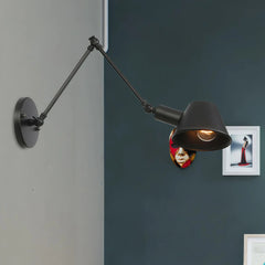 Applique con braccio orientabile dimmerabile in metallo stile industriale vintage per camera da letto