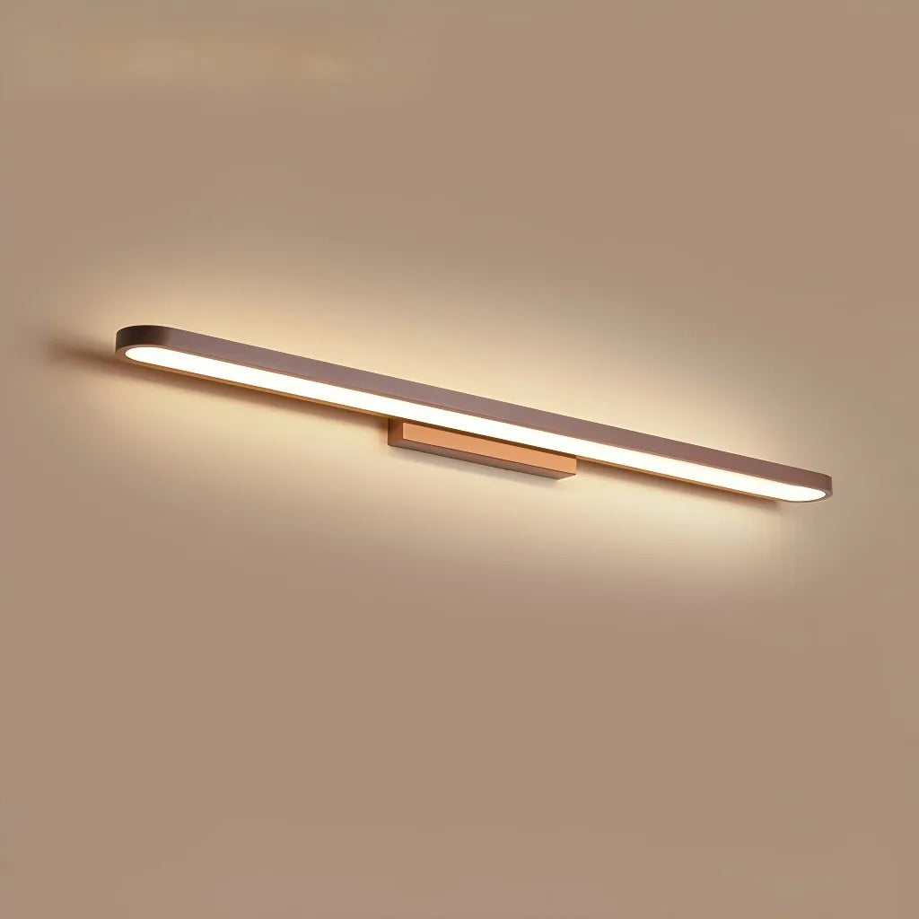 Applique LED lineare per specchio bagno dimmerabile dal profilo arrotondato