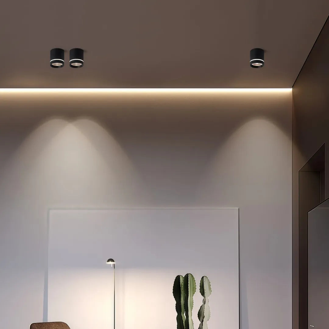 Faretto fisso cilindrico LED dimmerabile a fascio stretto per corridoio