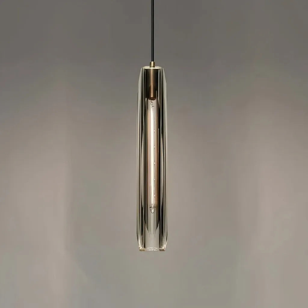 Lampadario a sospensione con cristalli cilindrico moderno per comodino