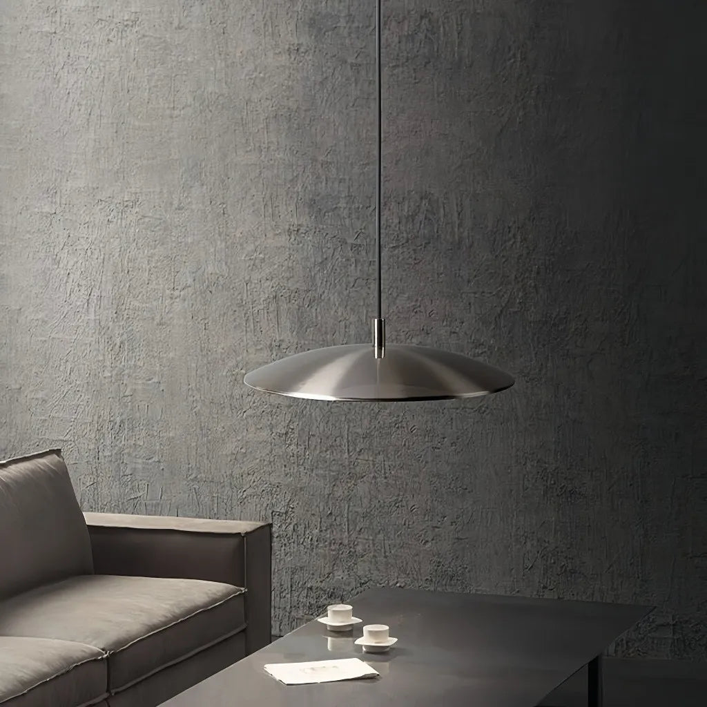 Lampada a sospensione minimal a disco sottile in vetro con LED dimmerabile per isola cucina