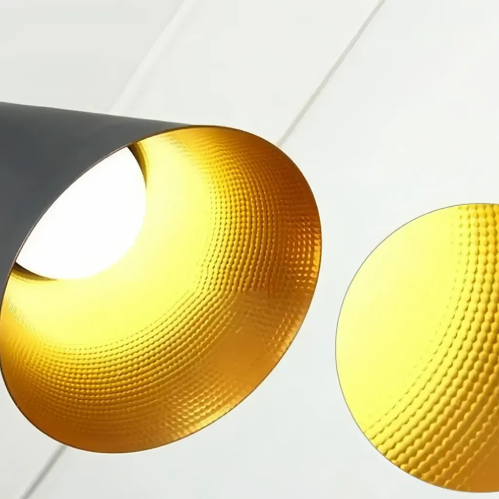 Lampada a sospensione moderna a cono per bancone cucina in metallo dimmerabile