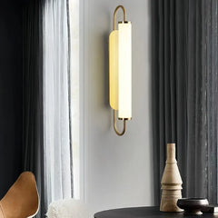 Applique dorata da parete contemporanea cilindrica con LED dimmerabile per camera da letto