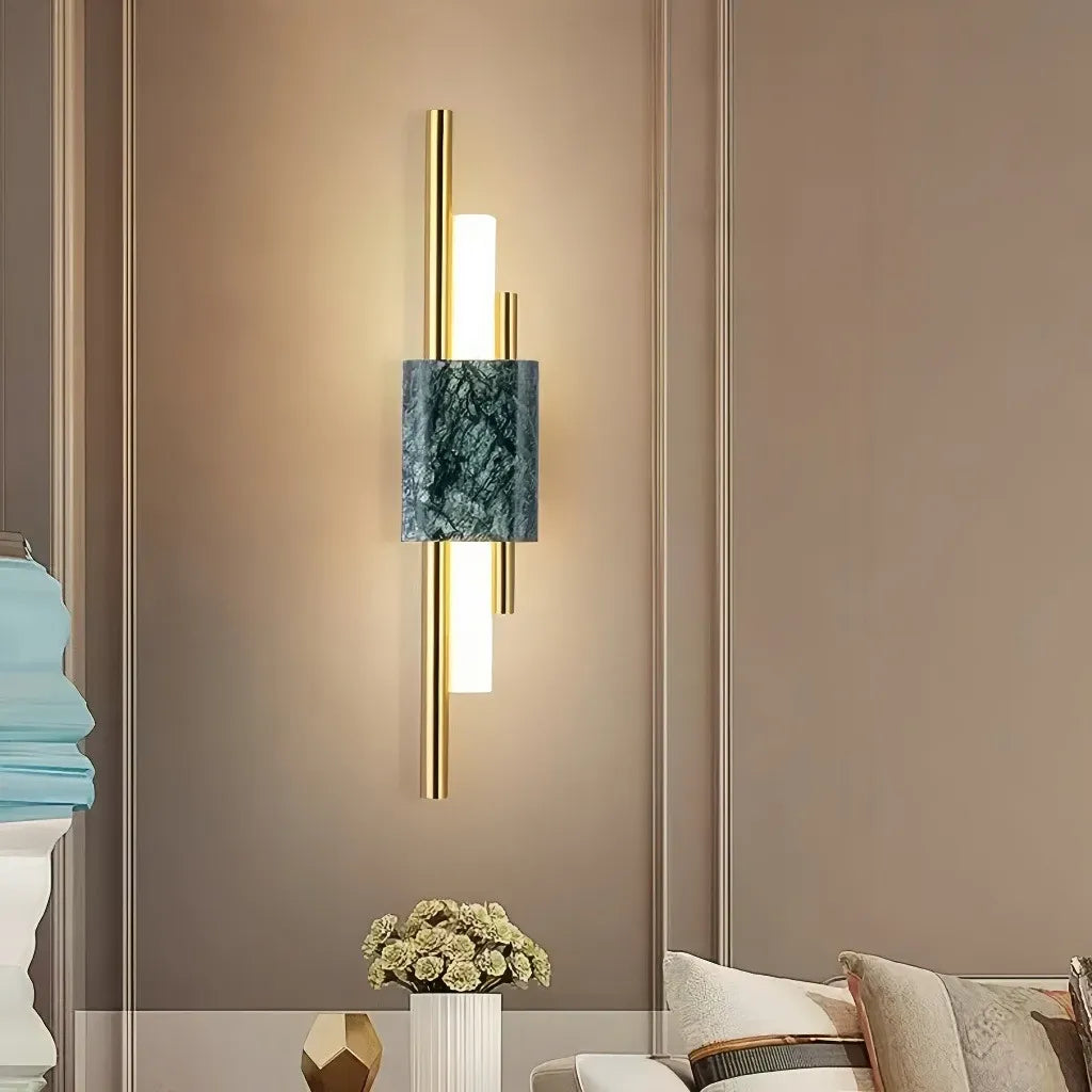 Applique art déco contemporanea con elemento in marmo a LED dimmerabile per soggiorno