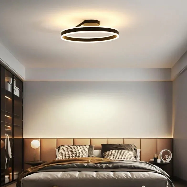 Plafoniera LED a cerchio dimmerabile design moderno per camera da letto