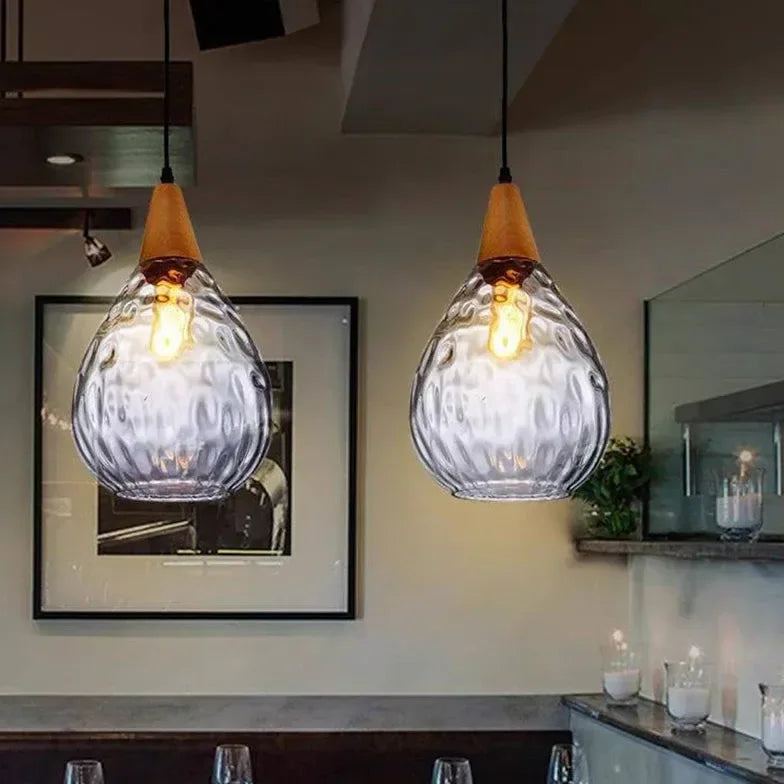 Lampadario a sospensione in vetro soffiato in stile vintage per sala pranzo