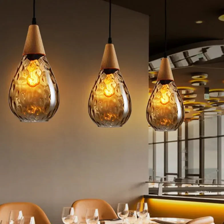 Lampadario a sospensione in vetro soffiato in stile vintage per sala pranzo