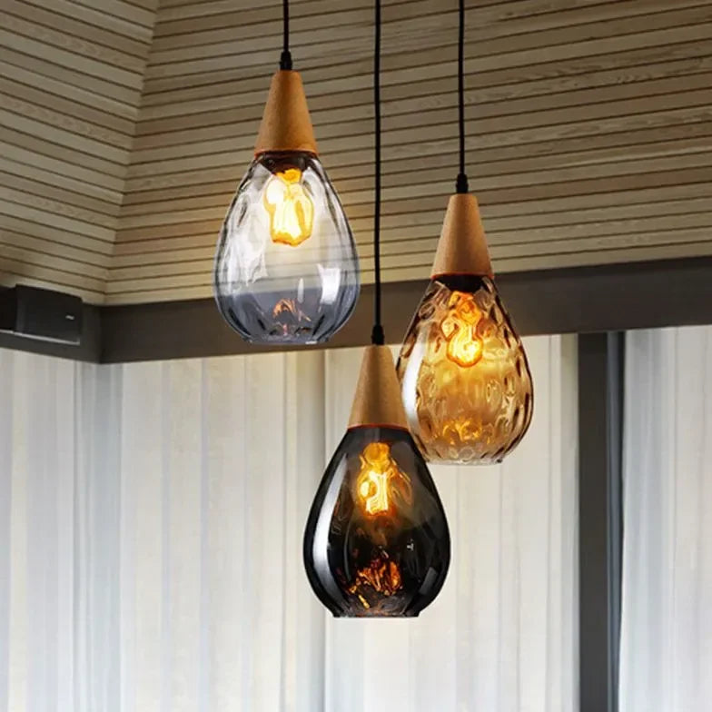 Lampadario a sospensione in vetro soffiato in stile vintage per sala pranzo